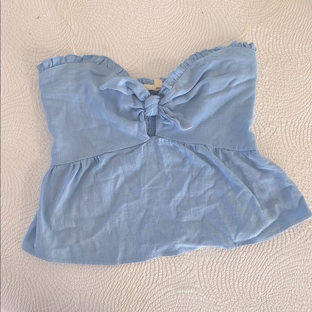 Strapless Bow blue Summer top